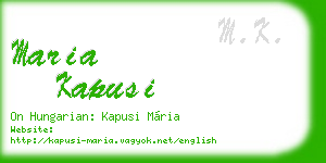 maria kapusi business card